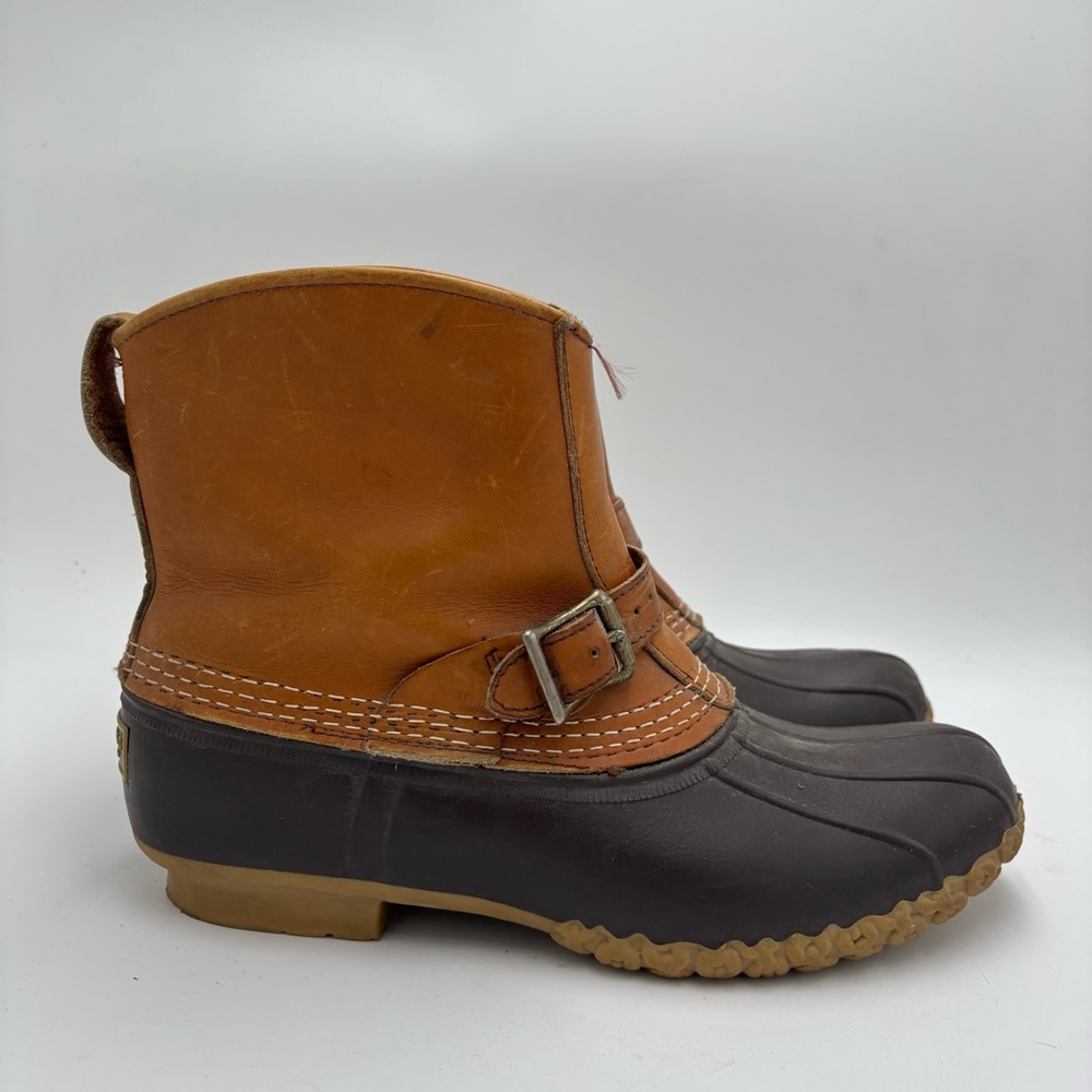 VTG L.L. Bean Women’s 10 Narrow Brown Leather Hunting Pull On Duck Winter Boots